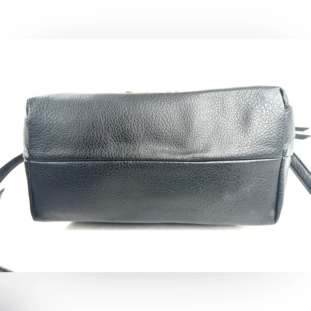 Juicy Couture Black Faux Leather Medium Shoulder Bag Goldtone Chain Strap - Picture 8 of 12